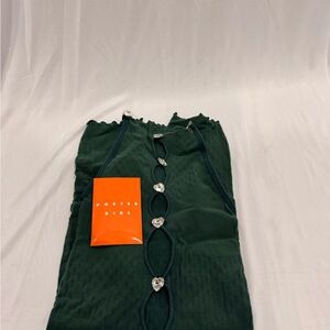 POSTER GIRL Dark Green Dress with Heart Accents